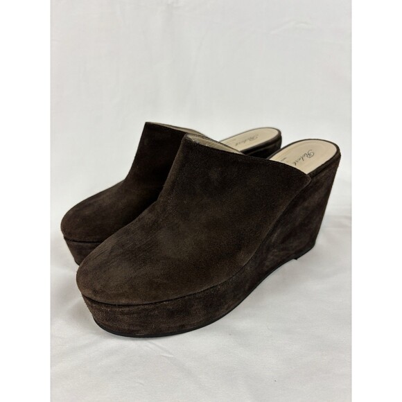 Robert Clergerie Paris Platform Wedge Clogs Brown Suede Size 38 Made in France - Picture 1 of 11